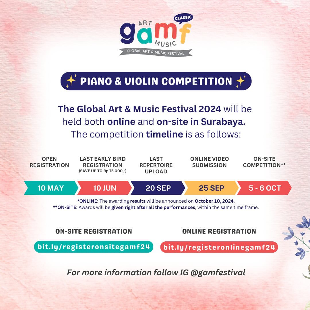 Global Art & Music Classic Festival 2024 Piano and Violin Competition